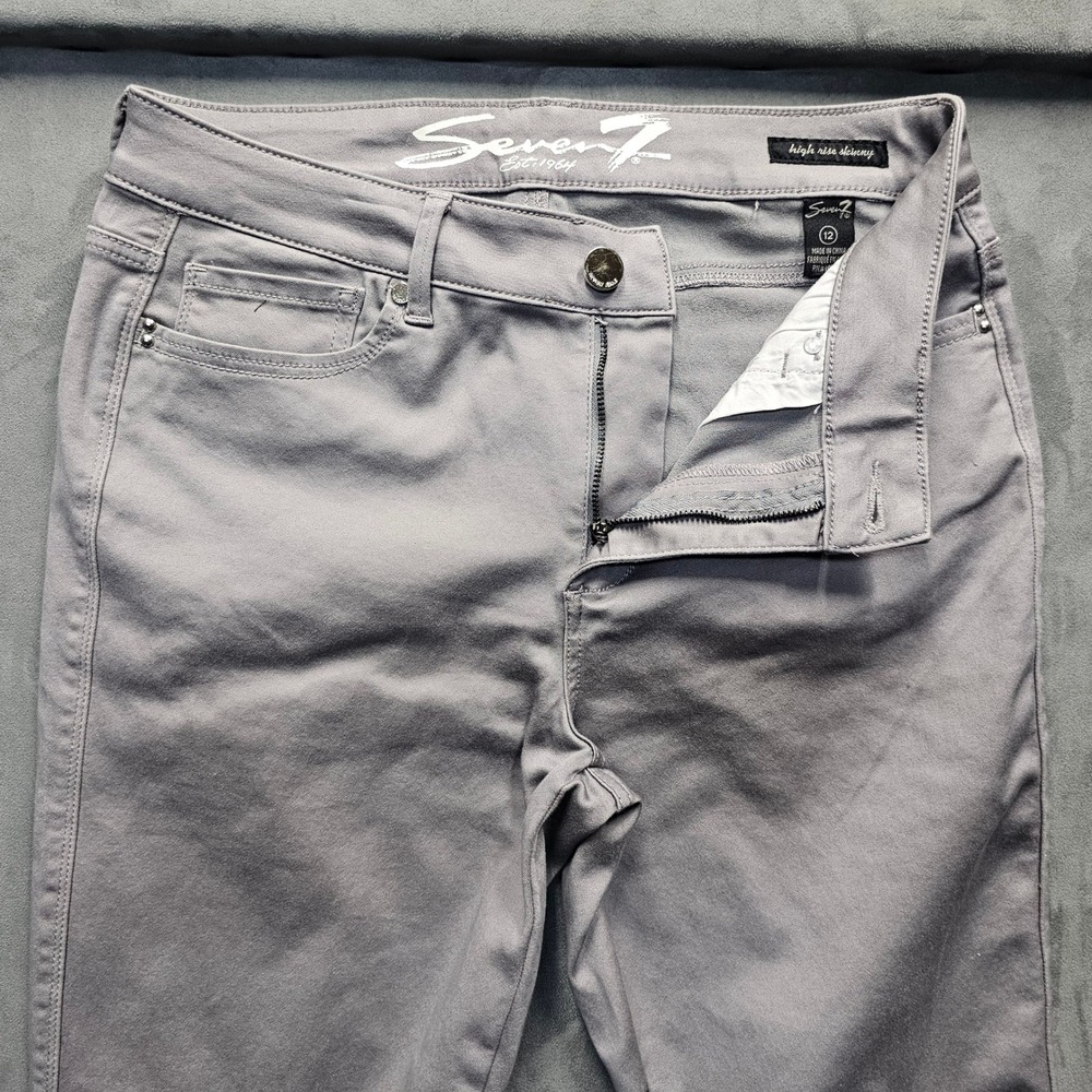 SEVEN7 Womens High Rise Skinny Jeans Light Grey Stretch Denim Size 12 MY1189WD